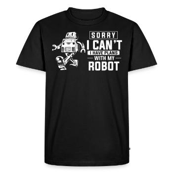 Robotique, Ingénieur en robotique - T-shirt Premium bio Homme - noir - Devant - Nico (187cm)