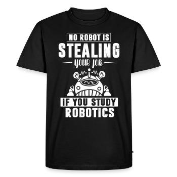 Robotique, Ingénieur en robotique - T-shirt Premium bio Homme - noir - Devant - Nico (187cm)