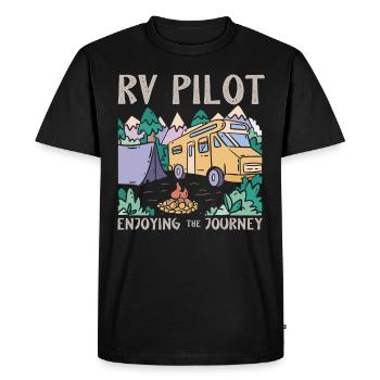 Motorhome camping, RV - Men's Premium Organic T-Shirt - black - Front - Nico (187cm)
