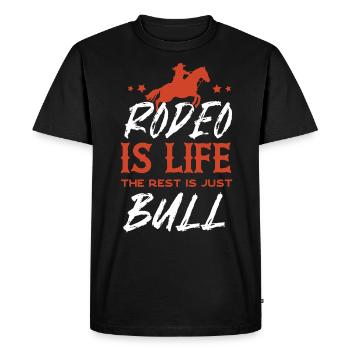 Rodéo, Équitation western, Amoureux des chevaux - T-shirt Premium bio Homme - noir - Devant - Nico (187cm)