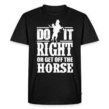 Rodéo, Équitation western, Amoureux des chevaux - T-shirt Premium bio Homme - noir - Devant - Nico (187cm)
