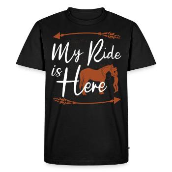 Rodéo, Équitation western, Amoureux des chevaux - T-shirt Premium bio Homme - noir - Devant - Nico (187cm)