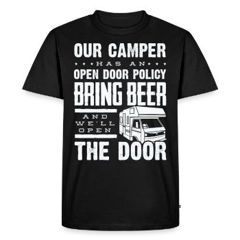 Camping-car, Camping-car, Camping camping-car - T-shirt Premium bio Homme - noir - Devant - Nico (187cm)