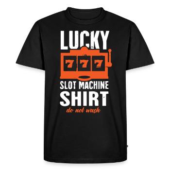 Slot Machine, Gambling, Slot Machine - Men's Premium Organic T-Shirt - black - Front - Nico (187cm)