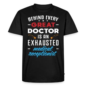 Réceptionniste médicale - T-shirt Premium bio Homme - noir - Devant - Nico (187cm)