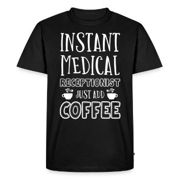 Réceptionniste médicale - T-shirt Premium bio Homme - noir - Devant - Nico (187cm)