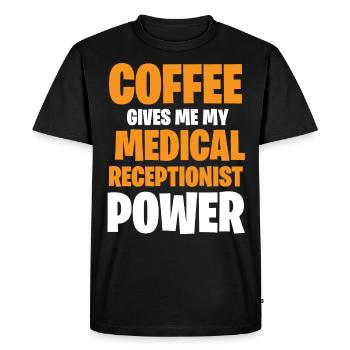 Réceptionniste médicale - T-shirt Premium bio Homme - noir - Devant - Nico (187cm)
