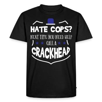 Police officer uniform costume - Men's Premium Organic T-Shirt - black - Front - Nico (187cm)