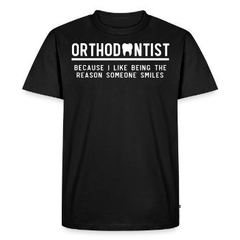 Orthodontist, Dentist, Orthodontics, - Men's Premium Organic T-Shirt - black - Front - Nico (187cm)