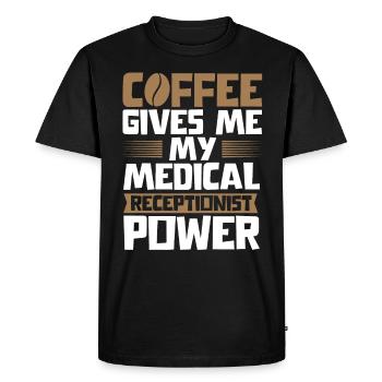 Assistante médicale, réceptionniste - T-shirt Premium bio Homme - noir - Devant - Nico (187cm)