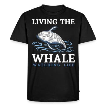 Baleines, baleines, observation des baleines, observation des baleines - T-shirt Premium bio Homme - noir - Devant - Nico (187cm)