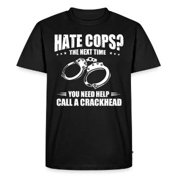 Costume de policier - T-shirt Premium bio Homme - noir - Devant - Nico (187cm)