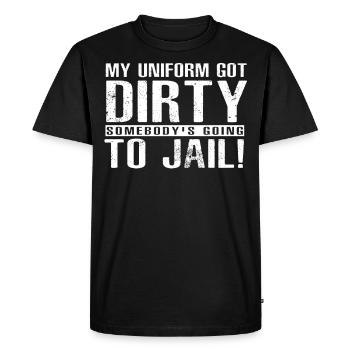 Costume de policier - T-shirt Premium bio Homme - noir - Devant - Nico (187cm)