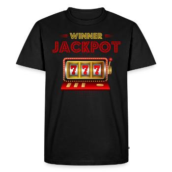 Machine à sous, Joueur, Jeux d’argent - T-shirt Premium bio Homme - noir - Devant - Nico (187cm)