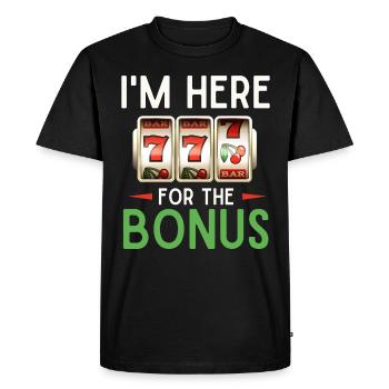 Machine à sous, Joueur, Jeux d’argent - T-shirt Premium bio Homme - noir - Devant - Nico (187cm)