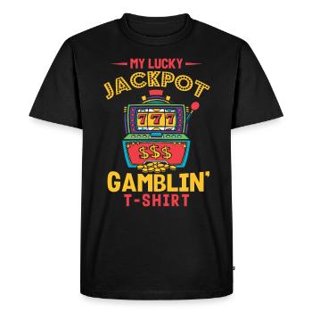Machine à sous, Joueur, Jeux d’argent - T-shirt Premium bio Homme - noir - Devant - Nico (187cm)