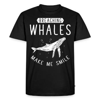 Baleines, baleines, observation des baleines, observation des baleines - T-shirt Premium bio Homme - noir - Devant - Nico (187cm)
