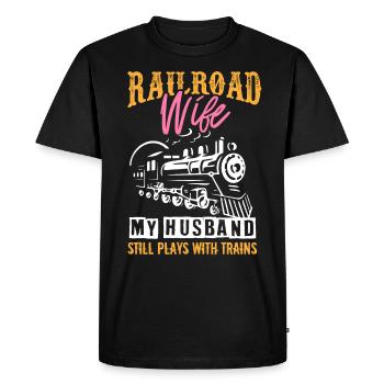 Échelle de chemin de fer, Railfan de chemin de fer - T-shirt Premium bio Homme - noir - Devant - Nico (187cm)
