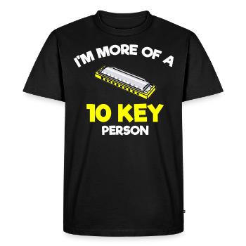 Harmonica player, Harmonica music - Men's Premium Organic T-Shirt - black - Front - Nico (187cm)