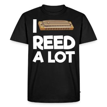 Harmonica player, Harmonica music - Men's Premium Organic T-Shirt - black - Front - Nico (187cm)
