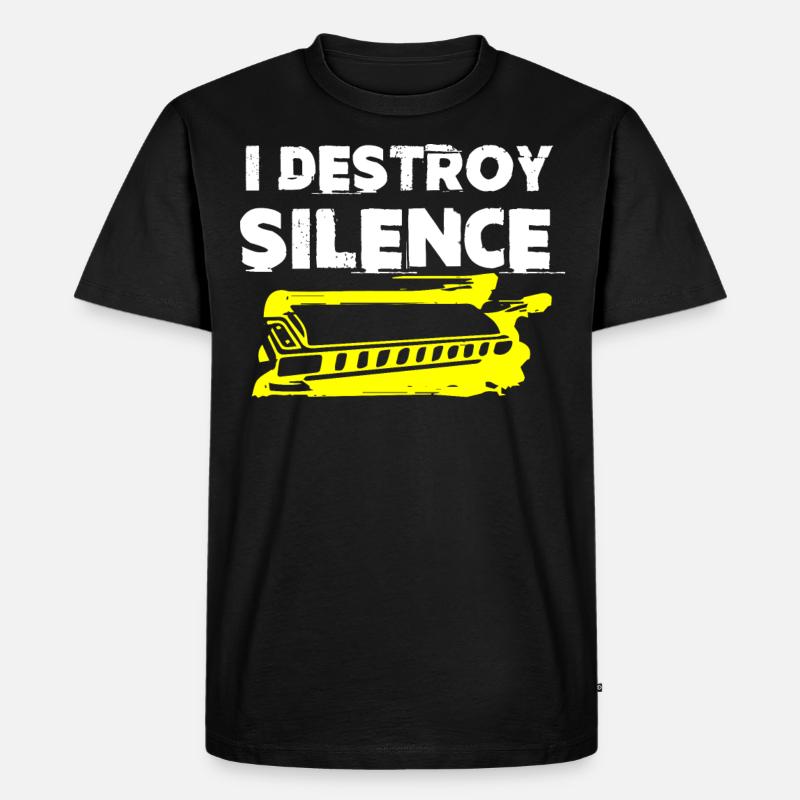 Harmonica player, Harmonica music - Men's Premium Organic T-Shirt - black