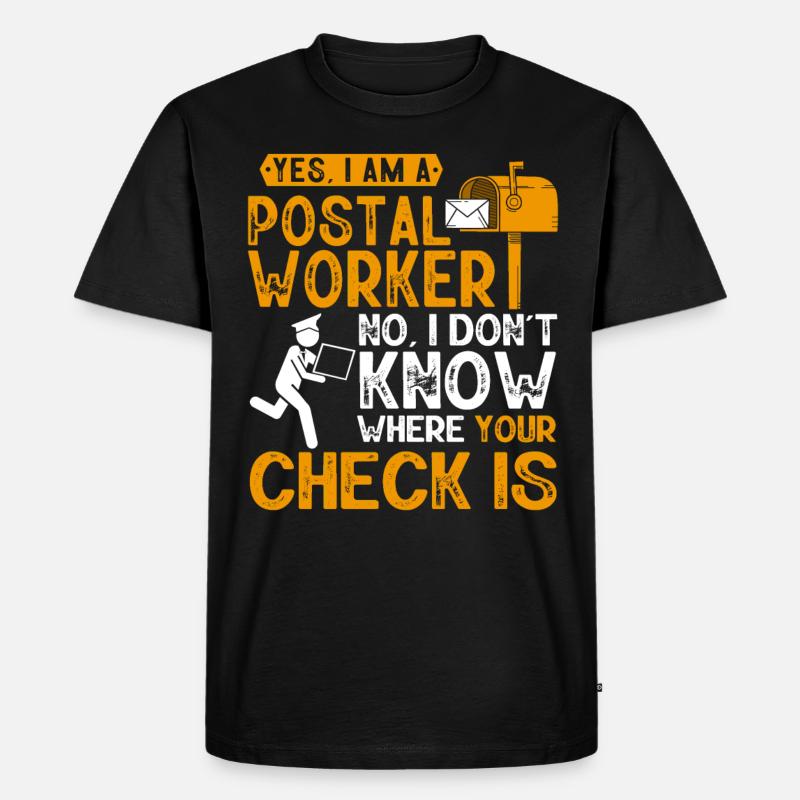 Postarbeiter, Post Mann - Männer Premium Bio T-Shirt - Schwarz