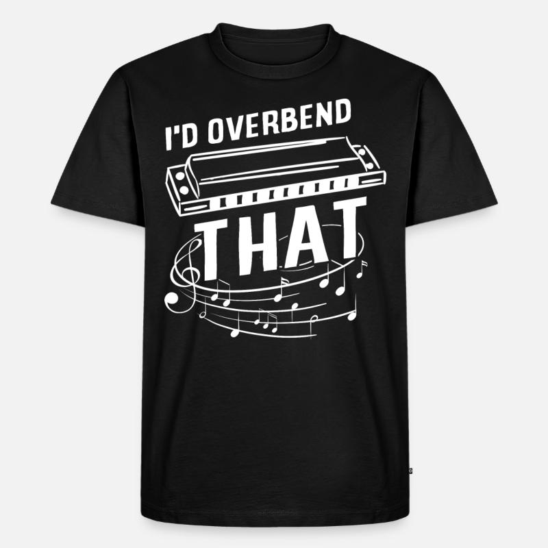 Harmonica player, Unny harmonica - Men's Premium Organic T-Shirt - black