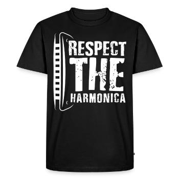 Harmonica player, Unny harmonica - Men's Premium Organic T-Shirt - black - Front - Nico (187cm)
