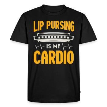 Harmonica player, Unny harmonica - Men's Premium Organic T-Shirt - black - Front - Nico (187cm)