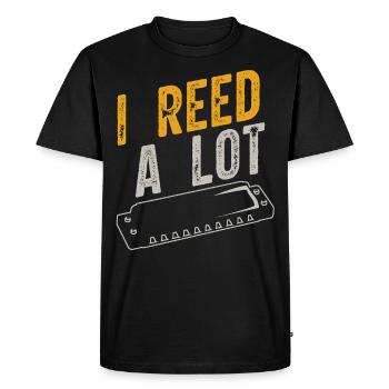 Harmonica player, Unny harmonica - Men's Premium Organic T-Shirt - black - Front - Nico (187cm)