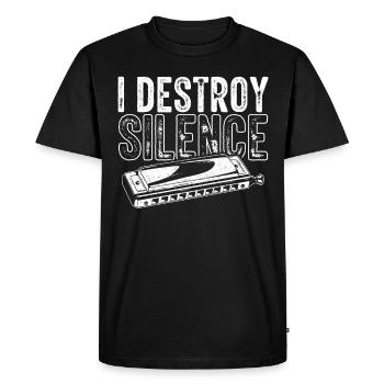 Harmonica player, Unny harmonica - Men's Premium Organic T-Shirt - black - Front - Nico (187cm)