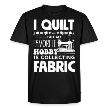 Quilting, tricot, couture, courtepointe - T-shirt Premium bio Homme - noir - Devant - Nico (187cm)