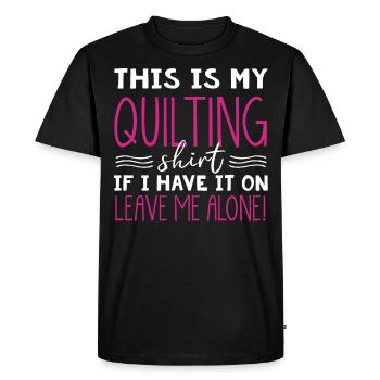 Quilting, tricot, couture, courtepointe - T-shirt Premium bio Homme - noir - Devant - Nico (187cm)