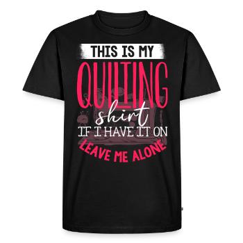 Quilting, tricot, couture, courtepointe - T-shirt Premium bio Homme - noir - Devant - Nico (187cm)