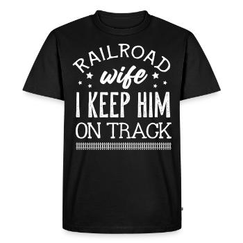 Railway, locomotive - Men's Premium Organic T-Shirt - black - Front - Nico (187cm)