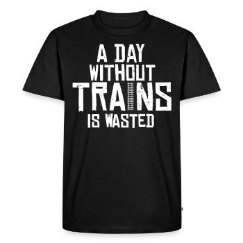 Railway, locomotive - Men's Premium Organic T-Shirt - black - Front - Nico (187cm)