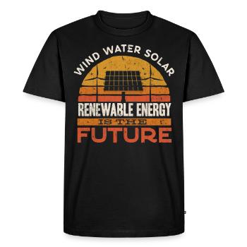 Solar Energy, Renewable Energy - Men's Premium Organic T-Shirt - black - Front - Nico (187cm)