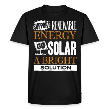 Solar Energy, Renewable Energy - Men's Premium Organic T-Shirt - black - Front - Nico (187cm)