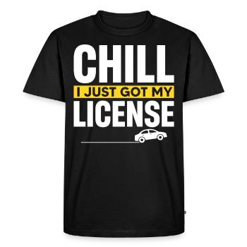 Permis de conduire - T-shirt Premium bio Homme - noir - Devant - Nico (187cm)