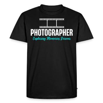Photographe, Photographie - T-shirt Premium bio Homme - noir - Devant - Nico (187cm)