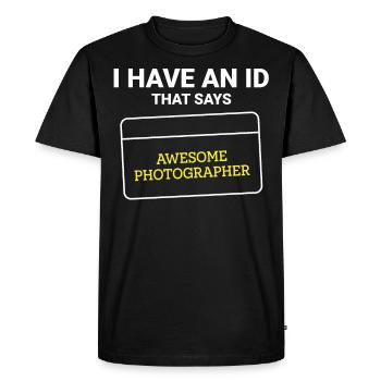 Photographe, Photographie - T-shirt Premium bio Homme - noir - Devant - Nico (187cm)