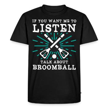 Broom ball - Men's Premium Organic T-Shirt - black - Front - Nico (187cm)