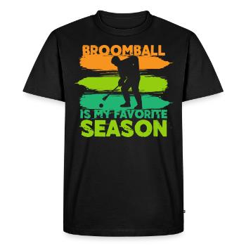 Broom ball - Men's Premium Organic T-Shirt - black - Front - Nico (187cm)