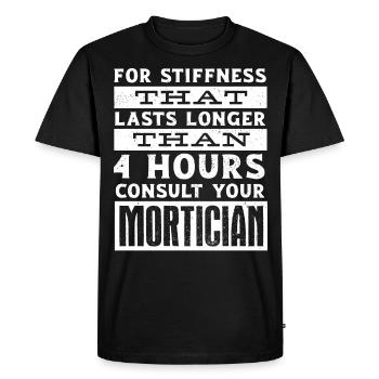 Gardiens de cadavres, pompes funèbres, salons funéraires - T-shirt Premium bio Homme - noir - Devant - Nico (187cm)