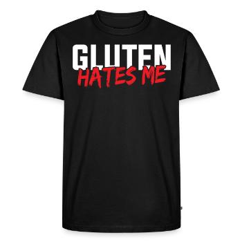 Allergie au gluten, sans gluten - T-shirt Premium bio Homme - noir - Devant - Nico (187cm)