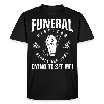 Salons funéraires, Salons funéraires - T-shirt Premium bio Homme - noir - Devant - Nico (187cm)
