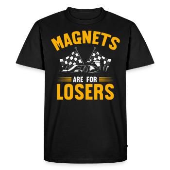 Course de voitures à sous, Voitures miniatures - T-shirt Premium bio Homme - noir - Devant - Nico (187cm)