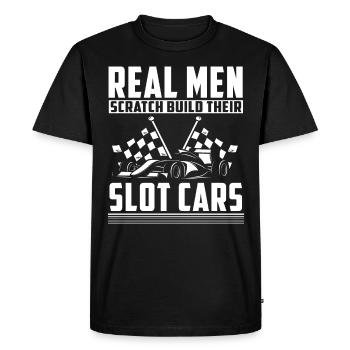 Course de voitures à sous, Voitures miniatures - T-shirt Premium bio Homme - noir - Devant - Nico (187cm)