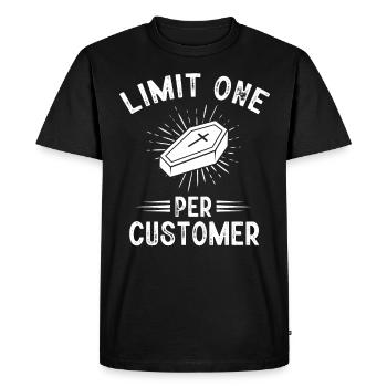 Salons funéraires, Salons funéraires - T-shirt Premium bio Homme - noir - Devant - Nico (187cm)