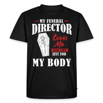 Salons funéraires, Salons funéraires - T-shirt Premium bio Homme - noir - Devant - Nico (187cm)